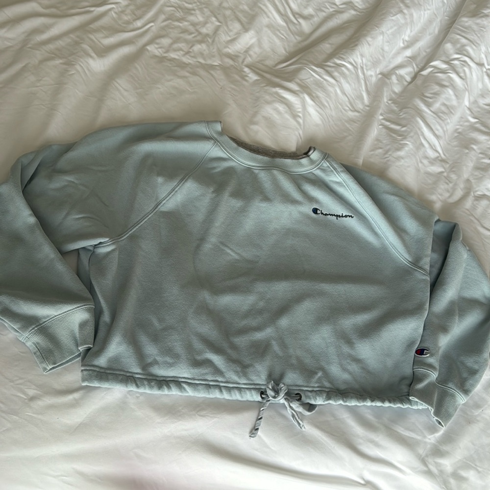 Champion light blue crop sweatshirt